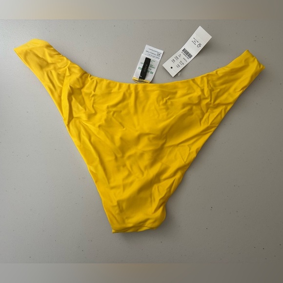 J.Crew Curved Waist Cheeky Bikini Swim Bottom Yellow Size Medium - Picture 3 of 7
